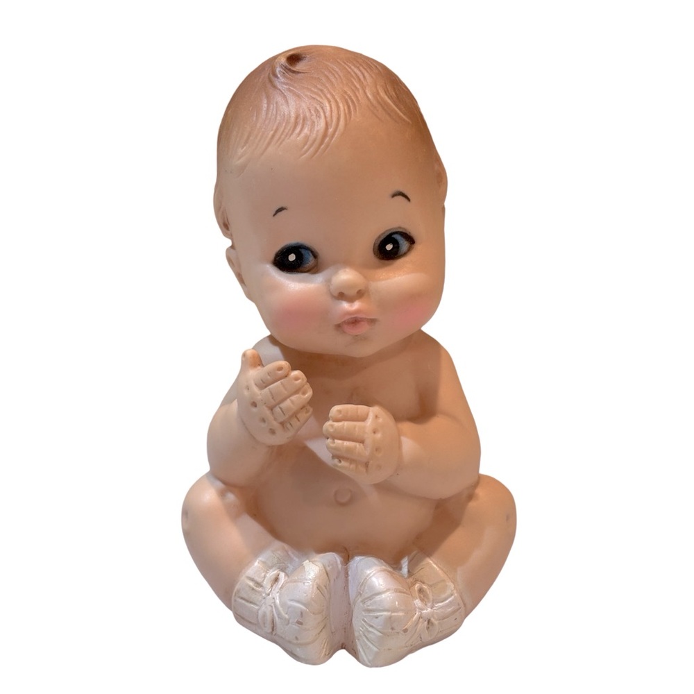 Adorable Vintage Baby‎ Figurine Squeak Toy by Baby Joy 1979